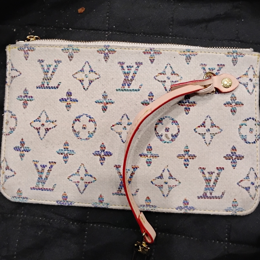 Authentic Hand Embroidered Lois Vuitton wristlet